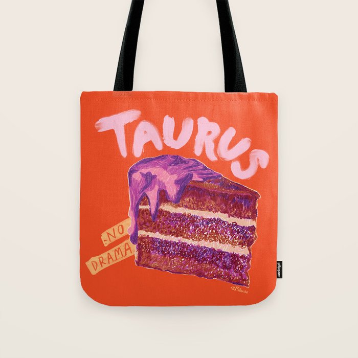 Taurus Birthday Cake in Burnt Orange Tote Bag Gallery Image 1