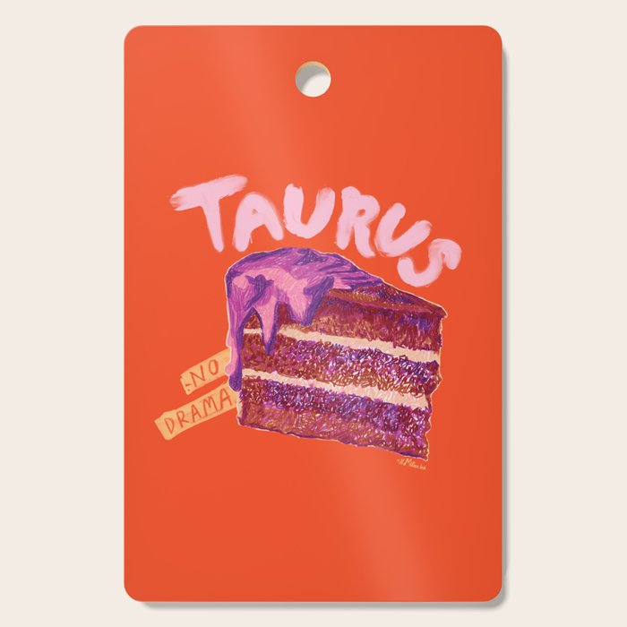Taurus Birthday Cake in Burnt Orange Cutting Board Gallery Image 1