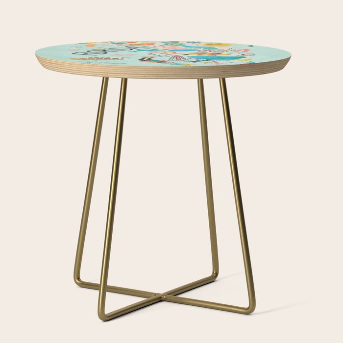 Florida State Beach Map Side Table Gallery Image 1