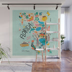 Florida State Beach Map Wall Mural Gallery Image 1