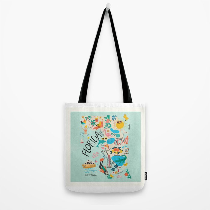Florida State Beach Map Tote Bag Gallery Image 2