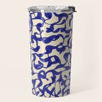 Playful strokes #2 / Blue on Beige Travel Mug Gallery Image 2