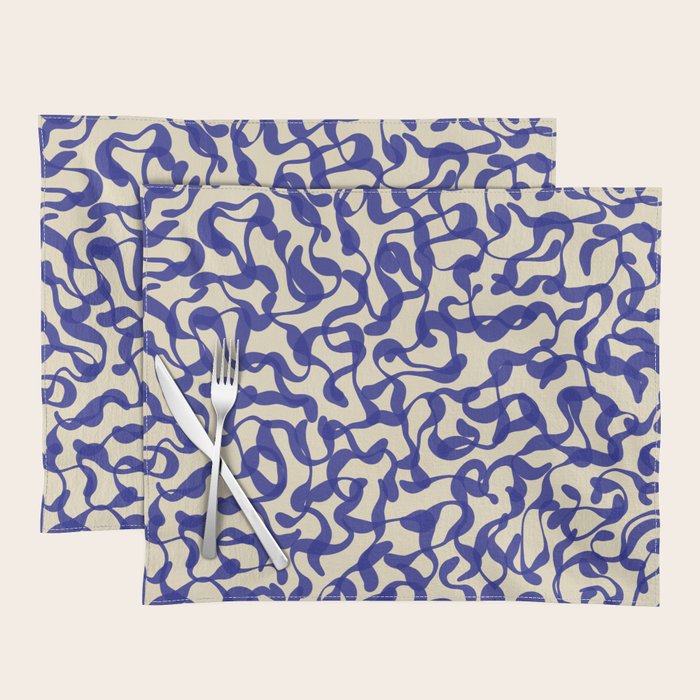 Playful strokes #2 / Blue on Beige Placemat Gallery Image 1