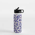 Playful strokes #2 / Blue on Beige Water Bottle Gallery Image 1