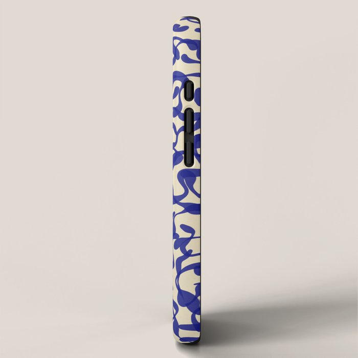 Playful strokes #2 / Blue on Beige iPhone Case Gallery Image 2