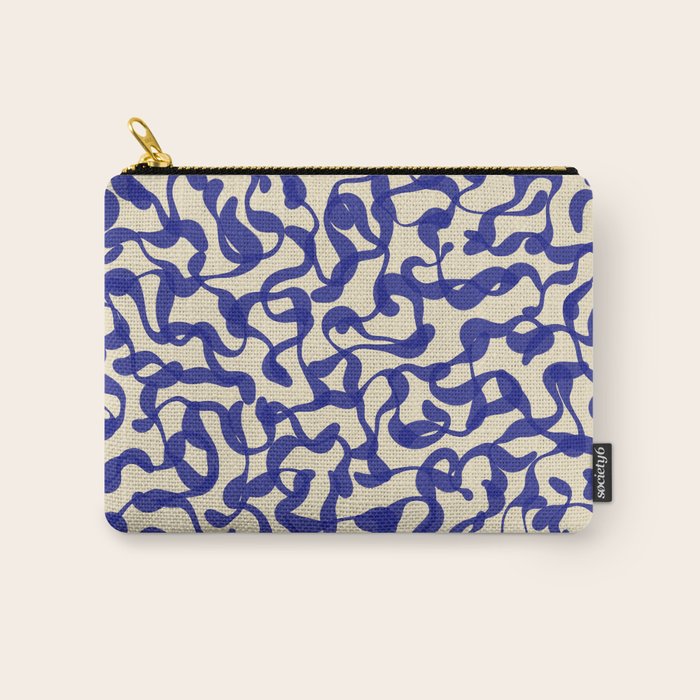 Playful strokes #2 / Blue on Beige Carry All Pouch Gallery Image 1