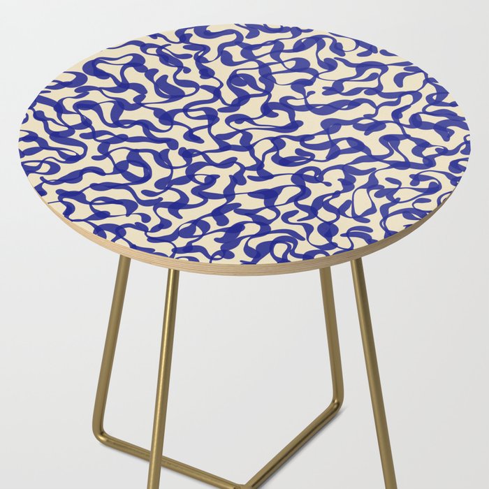 Playful strokes #2 / Blue on Beige Side Table Gallery Image 2