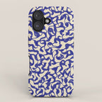 Playful strokes #2 / Blue on Beige iPhone Case Gallery Image 1