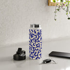 Playful strokes #2 / Blue on Beige Water Bottle Gallery Image 4