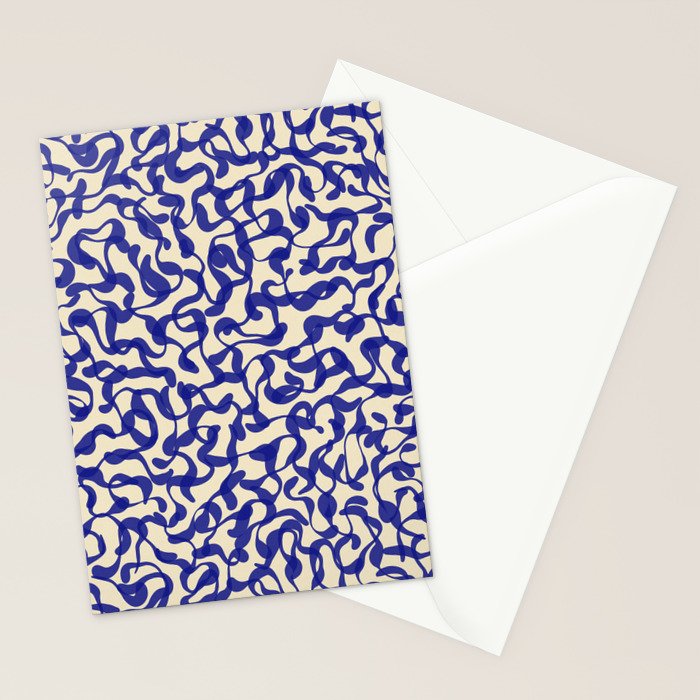 Playful strokes #2 / Blue on Beige Stationery Card Gallery Image 2