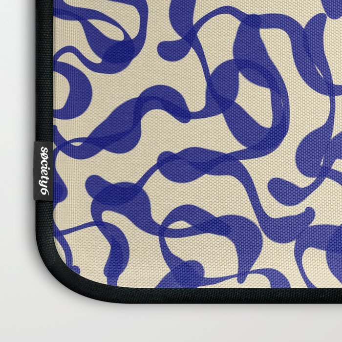 Playful strokes #2 / Blue on Beige Laptop Sleeve Gallery Image 3