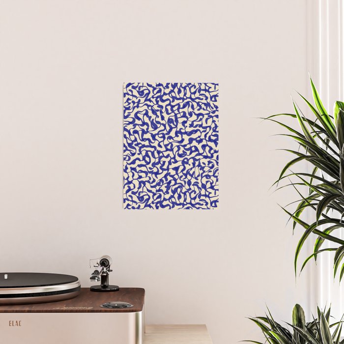 Playful strokes #2 / Blue on Beige Poster Gallery Image 2