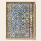 Antique Turkish Oushak Rug Cute Abstract Flowers Floral Pattern  Serving Tray Gallery Image 1