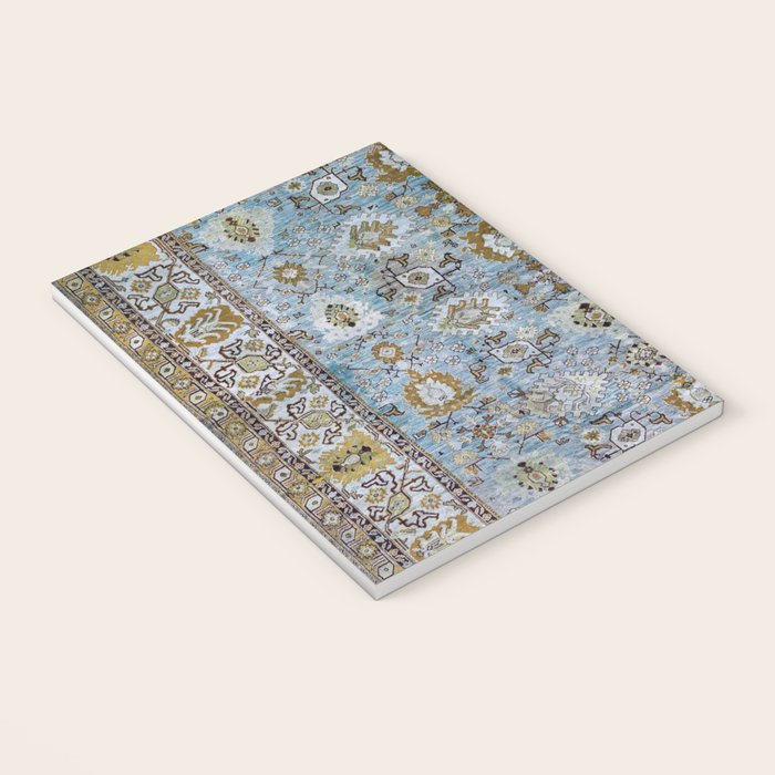 Antique Turkish Oushak Rug Cute Abstract Flowers Floral Pattern  Notebook Gallery Image 3