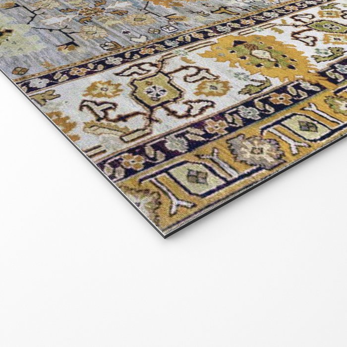 Antique Turkish Oushak Rug Cute Abstract Flowers Floral Pattern  Welcome Mat Gallery Image 2