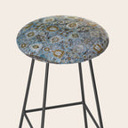 Antique Turkish Oushak Rug Cute Abstract Flowers Floral Pattern  Stool Gallery Image 2