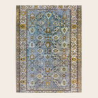 Antique Turkish Oushak Rug Cute Abstract Flowers Floral Pattern  Poster Gallery Image 4