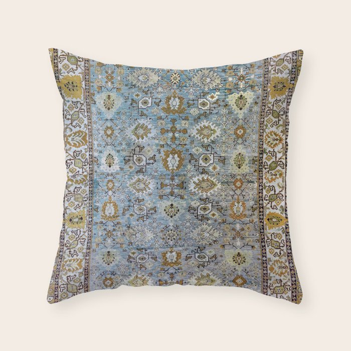 Antique Turkish Oushak Rug Cute Abstract Flowers Floral Pattern  Throw Pillow Gallery Image 6