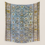 Antique Turkish Oushak Rug Cute Abstract Flowers Floral Pattern  Wall Tapestry Gallery Image 4