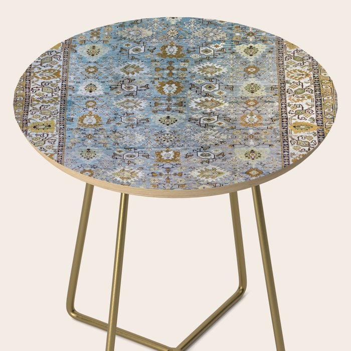 Antique Turkish Oushak Rug Cute Abstract Flowers Floral Pattern  Side Table Gallery Image 2