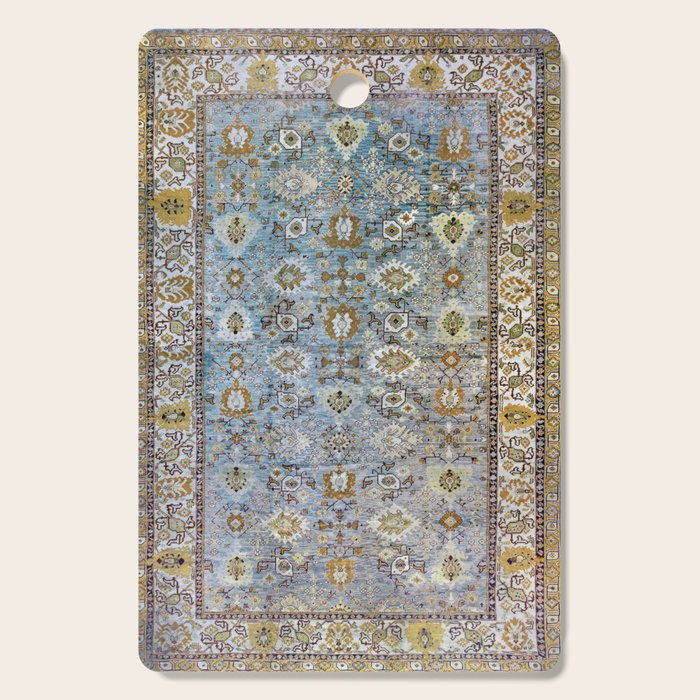 Antique Turkish Oushak Rug Cute Abstract Flowers Floral Pattern  Cutting Board Gallery Image 1