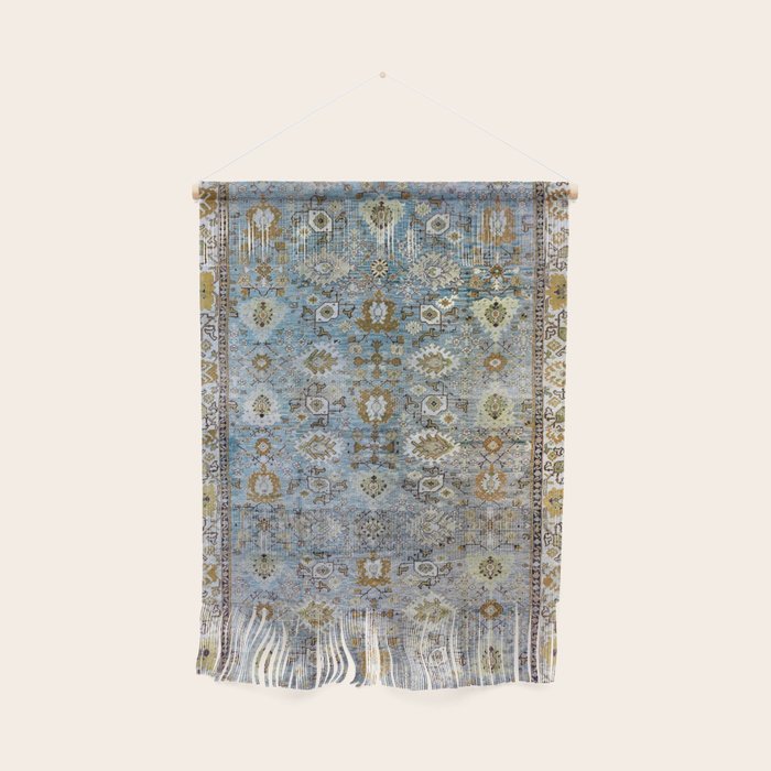 Antique Turkish Oushak Rug Cute Abstract Flowers Floral Pattern  Wall Hanging Gallery Image 1