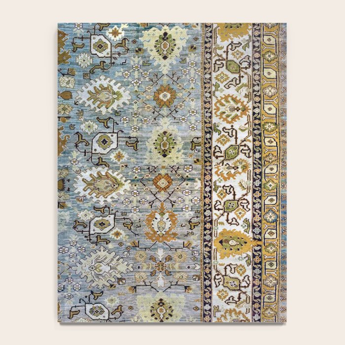 Antique Turkish Oushak Rug Cute Abstract Flowers Floral Pattern  Notebook Gallery Image 4