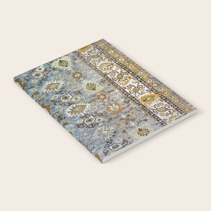 Antique Turkish Oushak Rug Cute Abstract Flowers Floral Pattern  Notebook Gallery Image 2