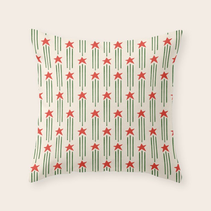 Christmas Stars - Red and Green  Throw Pillow Gallery Image 6