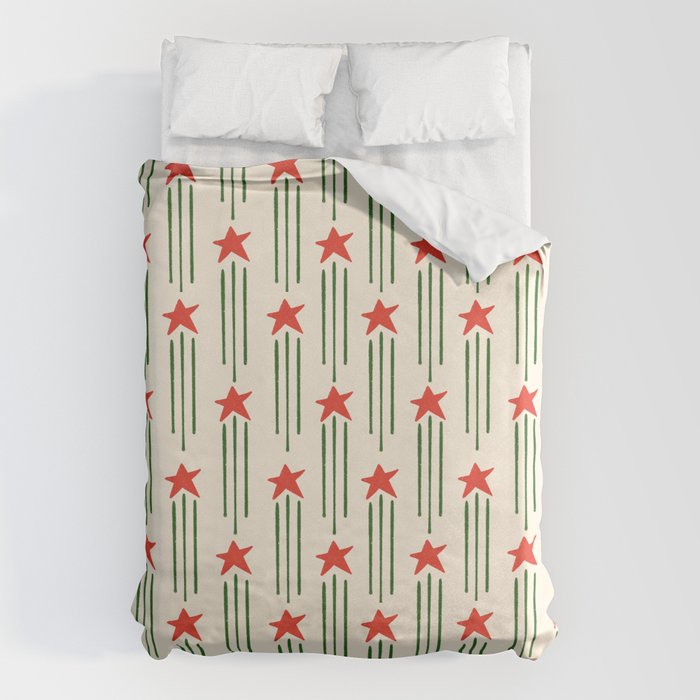 Christmas Stars - Red and Green  Duvet Cover Gallery Image 6