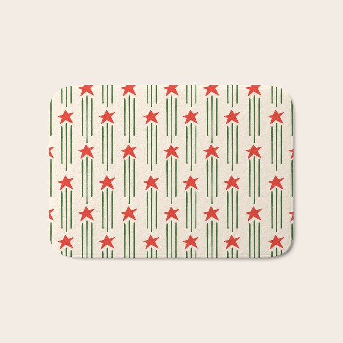 Christmas Stars - Red and Green  Bath Mat Gallery Image 1