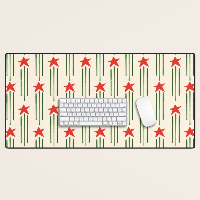 Christmas Stars - Red and Green  Desk Mat Gallery Image 1