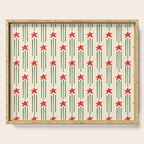 Christmas Stars - Red and Green  Serving Tray Gallery Image 1