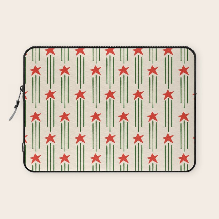 Christmas Stars - Red and Green  Laptop Sleeve Gallery Image 1