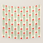 Christmas Stars - Red and Green  Wall Tapestry Gallery Image 4