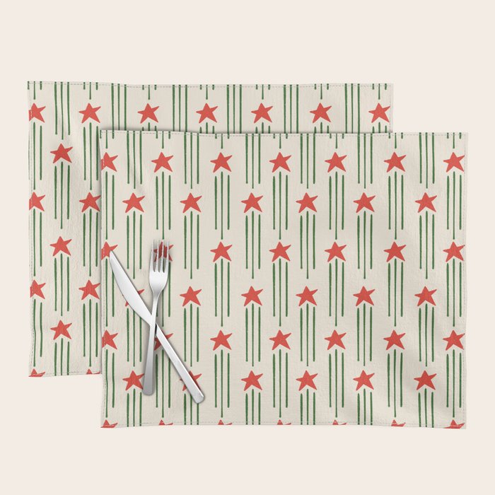 Christmas Stars - Red and Green  Placemat Gallery Image 1