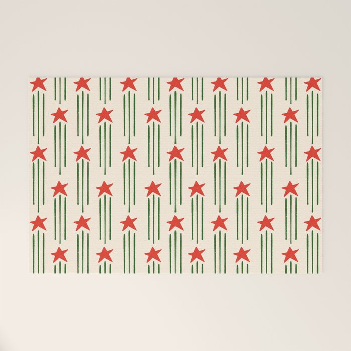 Christmas Stars - Red and Green  Welcome Mat Gallery Image 1