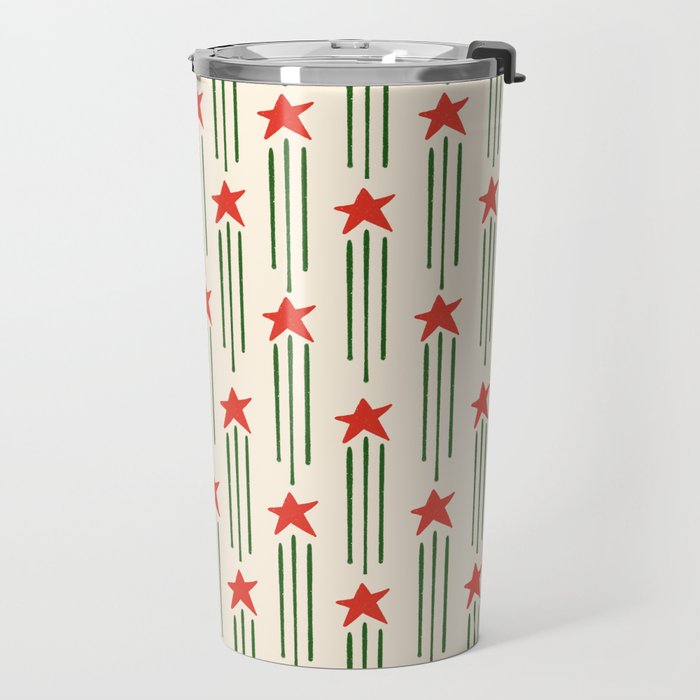 Christmas Stars - Red and Green  Travel Mug Gallery Image 2