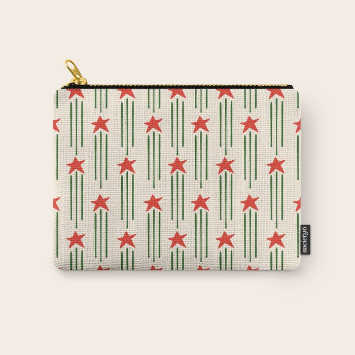 Christmas Stars - Red and Green  Carry All Pouch Gallery Image 1