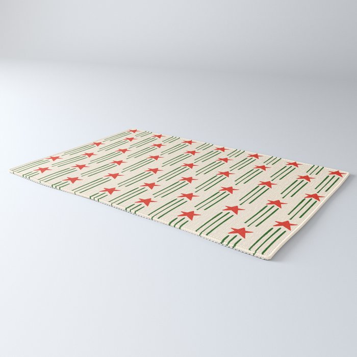 Christmas Stars - Red and Green  Rug Gallery Image 3