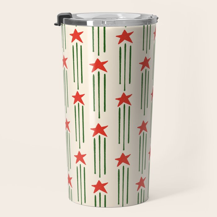 Christmas Stars - Red and Green  Travel Mug Gallery Image 3