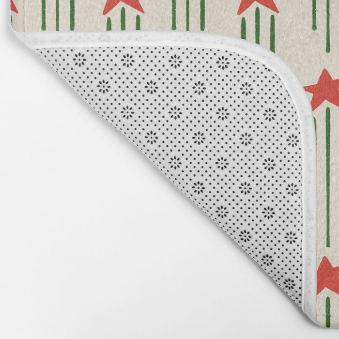 Christmas Stars - Red and Green  Bath Mat Gallery Image 2