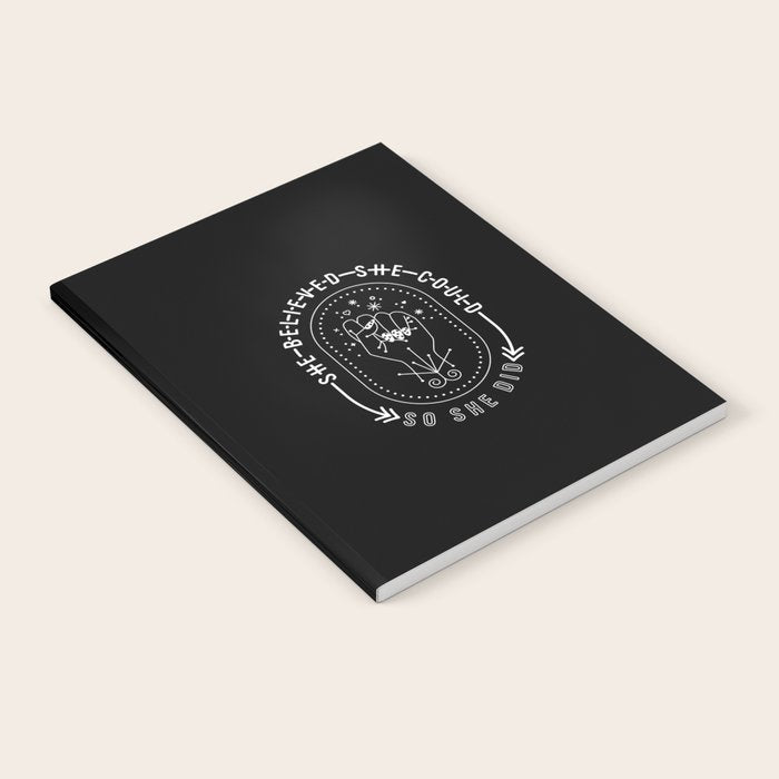 She Believed She Could So She Did â White Ink on Black Notebook Gallery Image 2