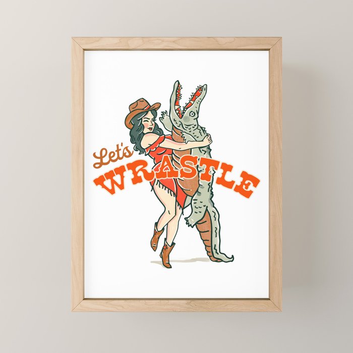 Let's Wrastle Cowgirl Mini Art Print Gallery Image 1