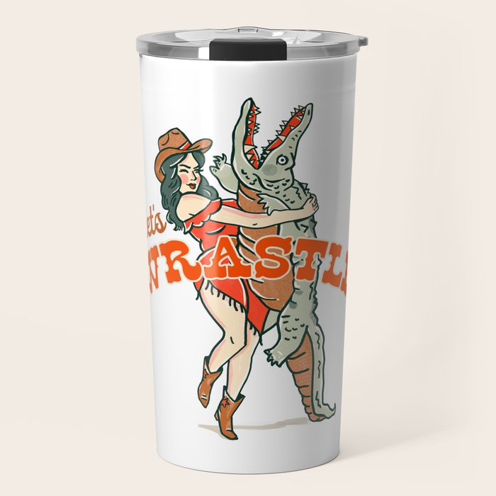 Let's Wrastle Cowgirl Travel Mug Gallery Image 1