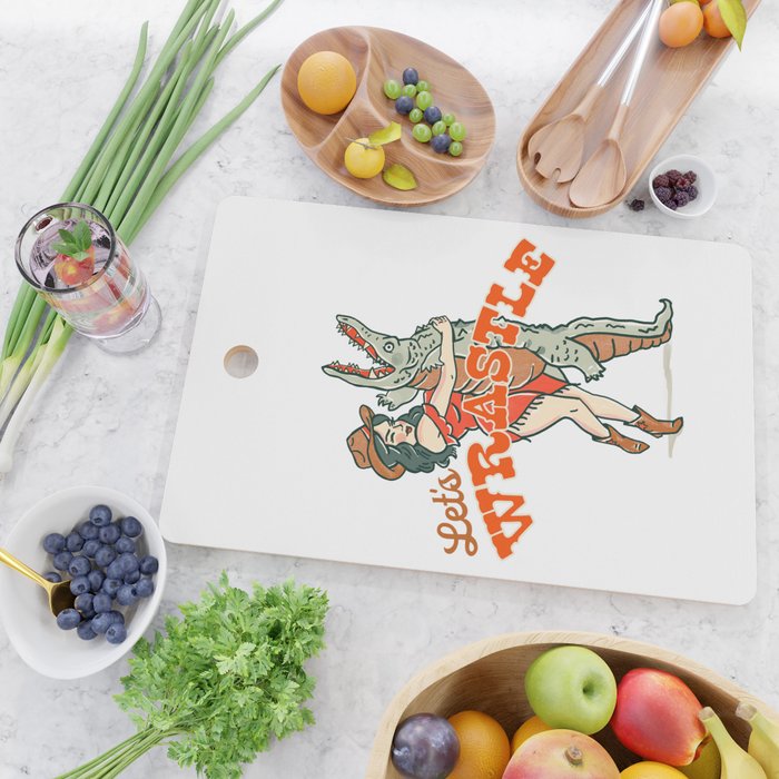 Let's Wrastle Cowgirl Cutting Board Gallery Image 2