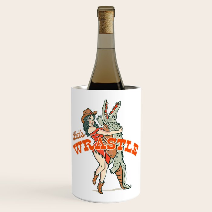 Let's Wrastle Cowgirl Wine Chiller Gallery Image 1