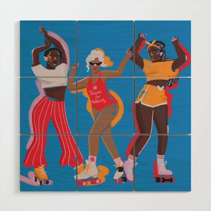 Roller Skaters 2 Wood Wall Art Gallery Image 1
