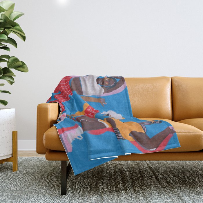 Roller Skaters 2 Throw Blanket Gallery Image 1