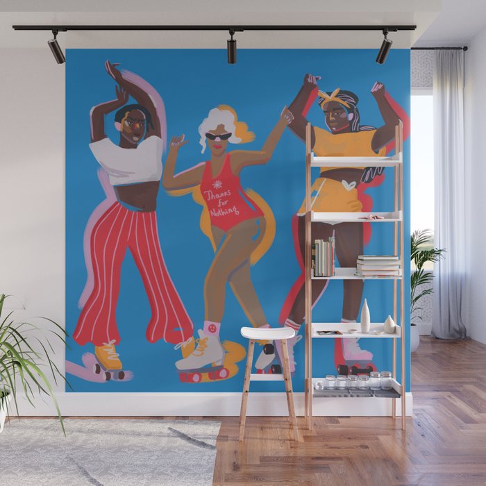 Roller Skaters 2 Wall Mural Gallery Image 1